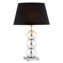 Fudżi lampa stołowa 1x60W E27 230V chrom+czarny abażur